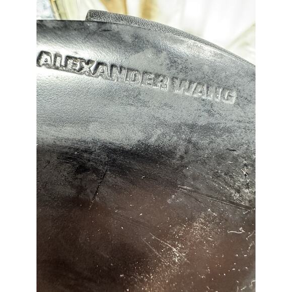 Alexander Wang Nadia Sandals Pumps Block Heels Leather Black 38.5 = US 8.5 $495 - Picture 6 of 7